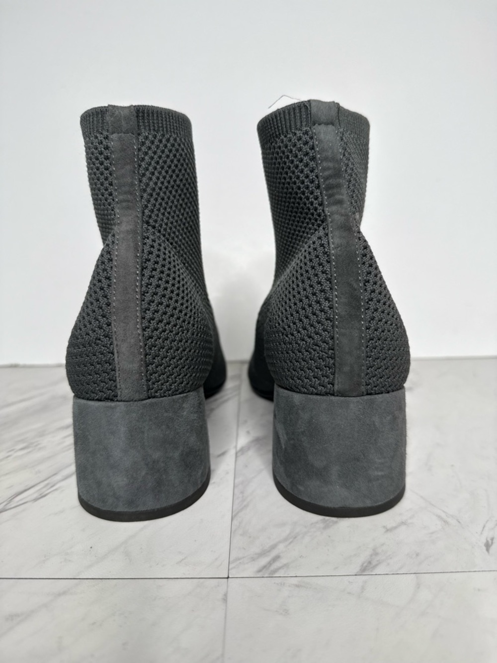 Eileen Fisher Honey Gray Knit Stretch Bootie 9 1/2 - Picture 4 of 13